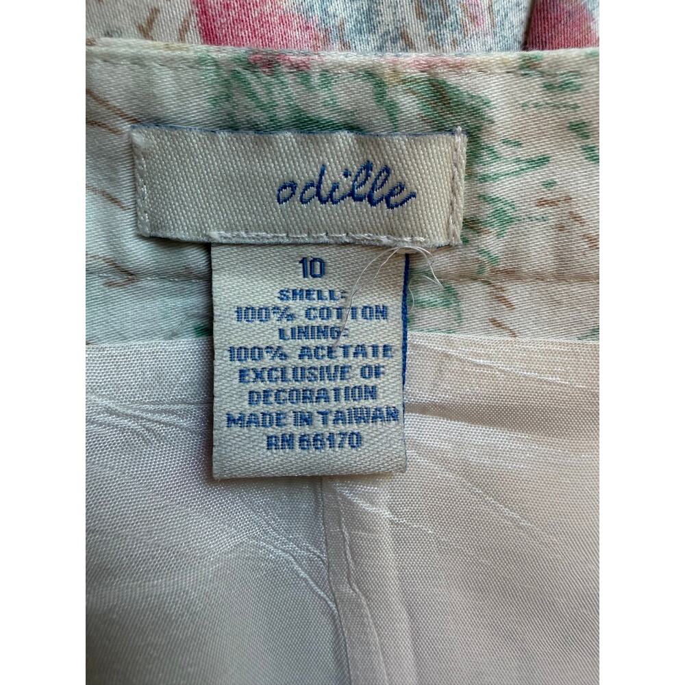 Vintage Odille Womens Skirt Size 10 Knee Length Watercolour Floral Cotton Boho - Picture 6 of 9